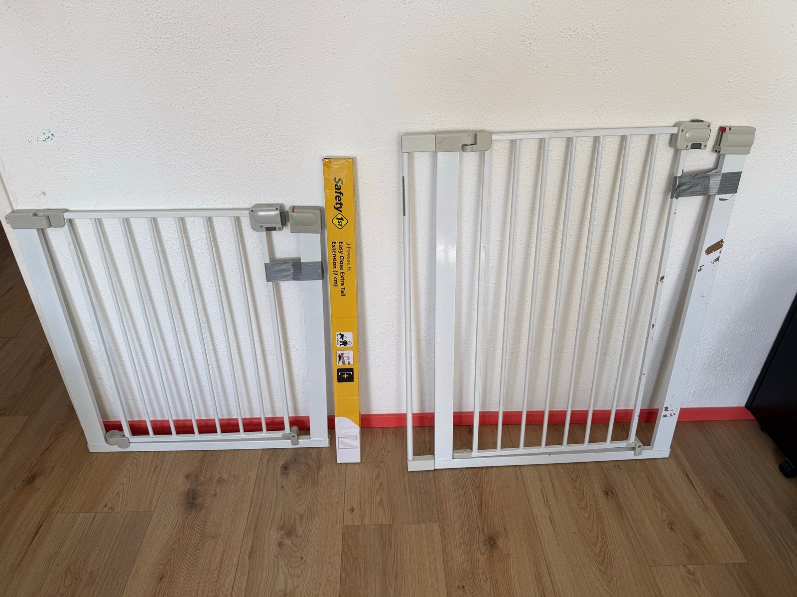 Safety 1st Extra Tall traphekje +2verlengstukken+extra hekje, Kinderen en Baby's, Ophalen, Gebruikt, 100 tot 115 cm, Klemhekje