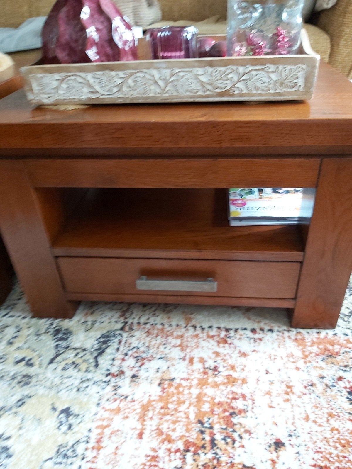 2 zeer mooie massief eiken tafels 65x65 cm, Ophalen, Zo goed als nieuw, 65 cm of meer, 70 cm of meer