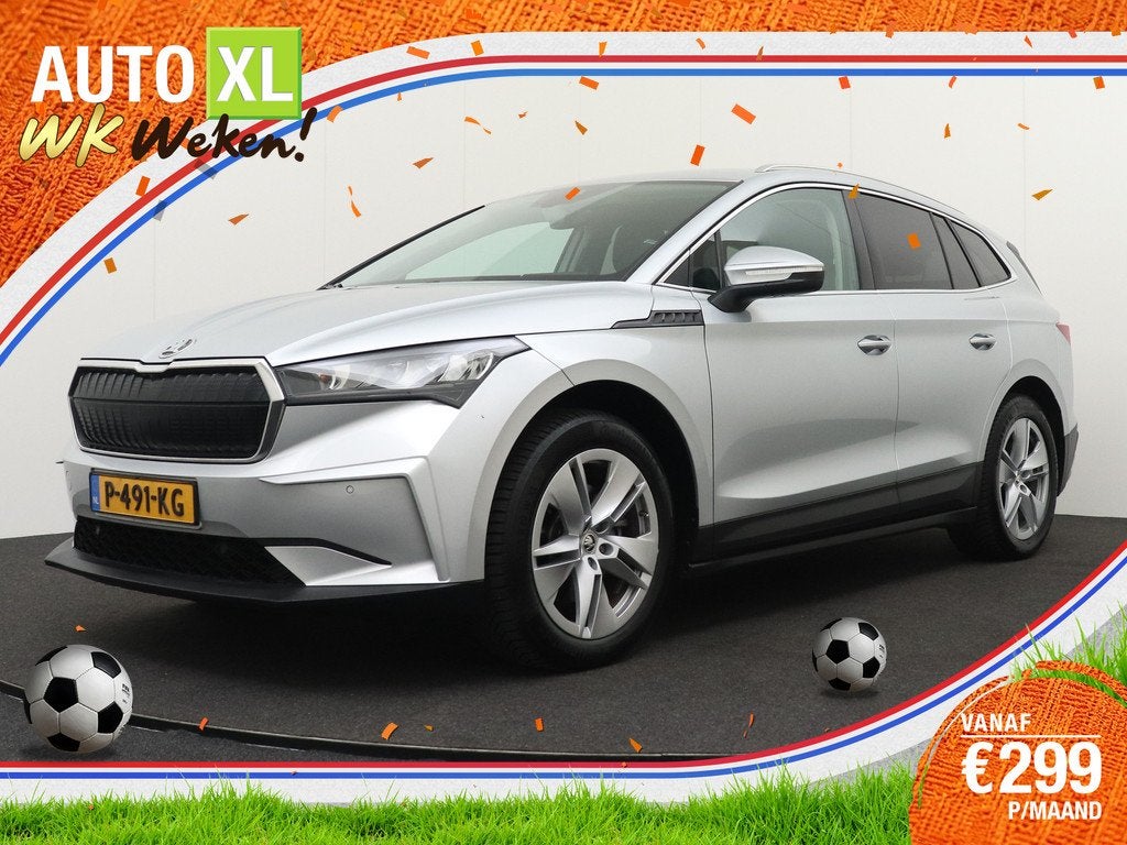Skoda Enyaq iV Business+ 80 (92%SOH) Elek.Trekhaak Camera Ca, Auto's, Skoda, Automaat, Achterwielaandrijving, Gebruikt, Zwart