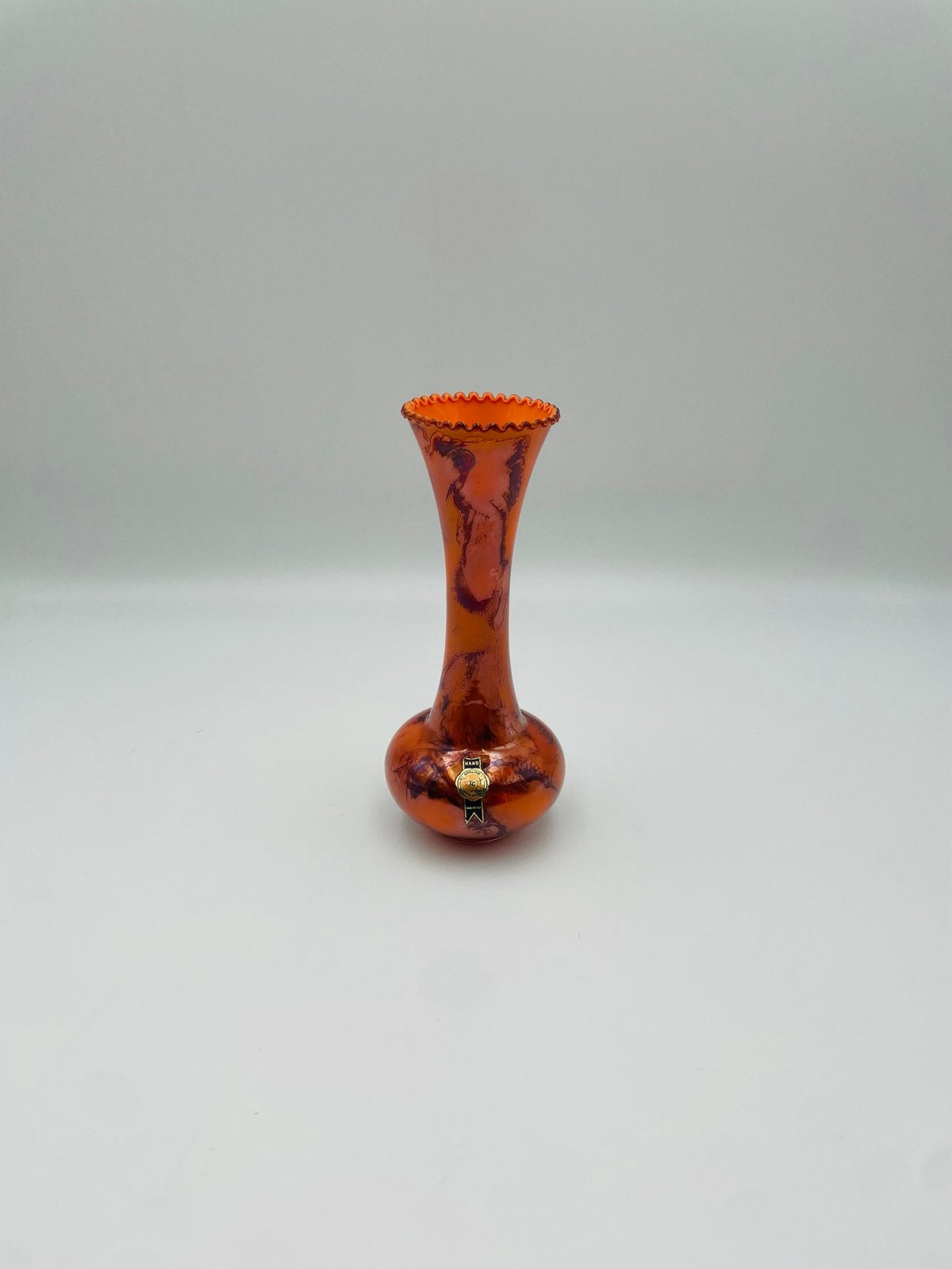 Opaline Murano Vaas Oranje 20,5 cm, Ophalen of Verzenden