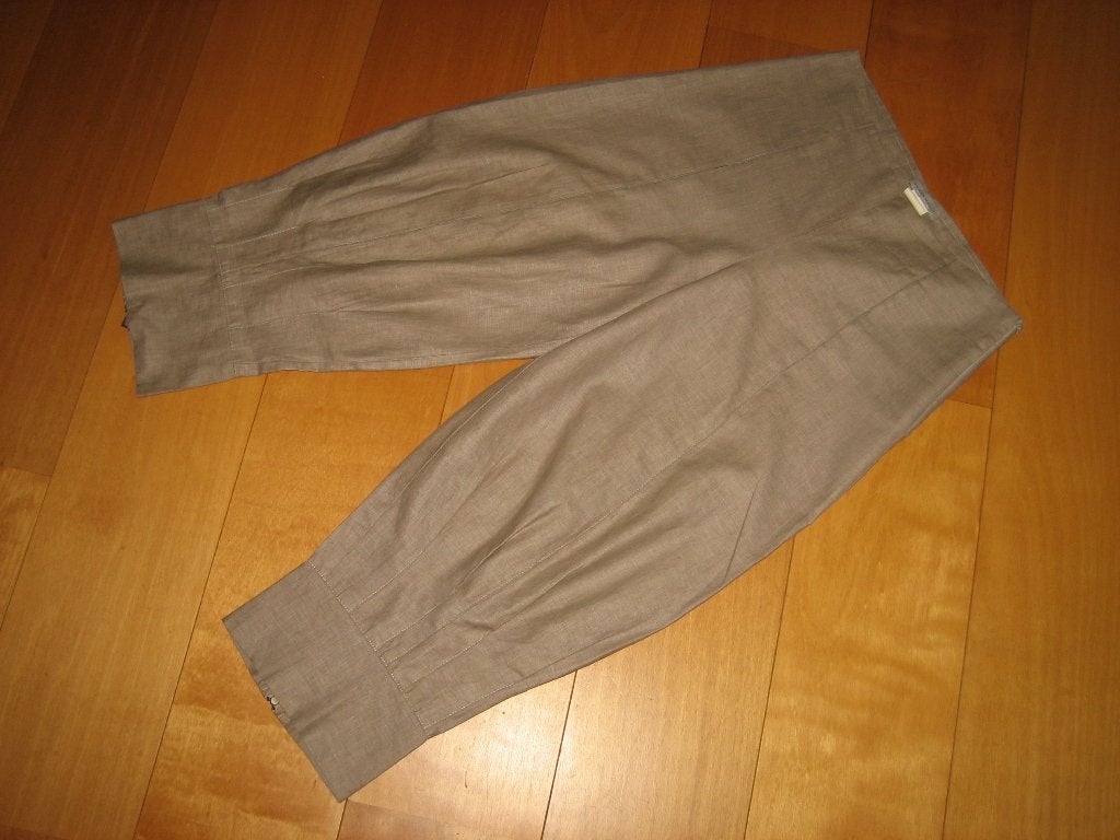 Mooie naturel 3/4 waxed linnen broek PACINI 34-36 Snazzeys, Verzenden, Beige, Nieuw, Sarah Pacini