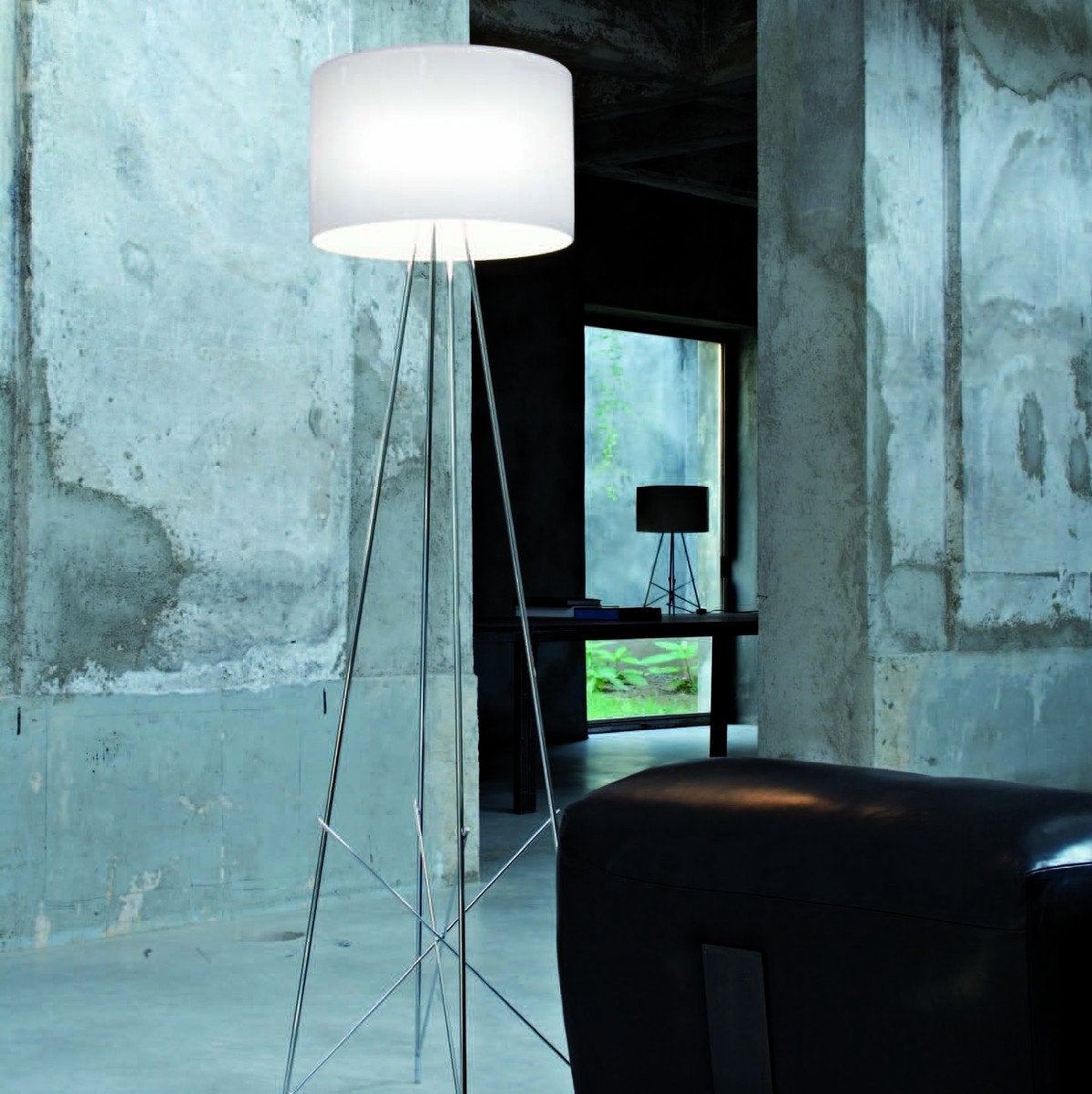 Flos Ray design vloerlamp glazen kap, Ophalen, Zo goed als nieuw, Glas, 150 tot 200 cm