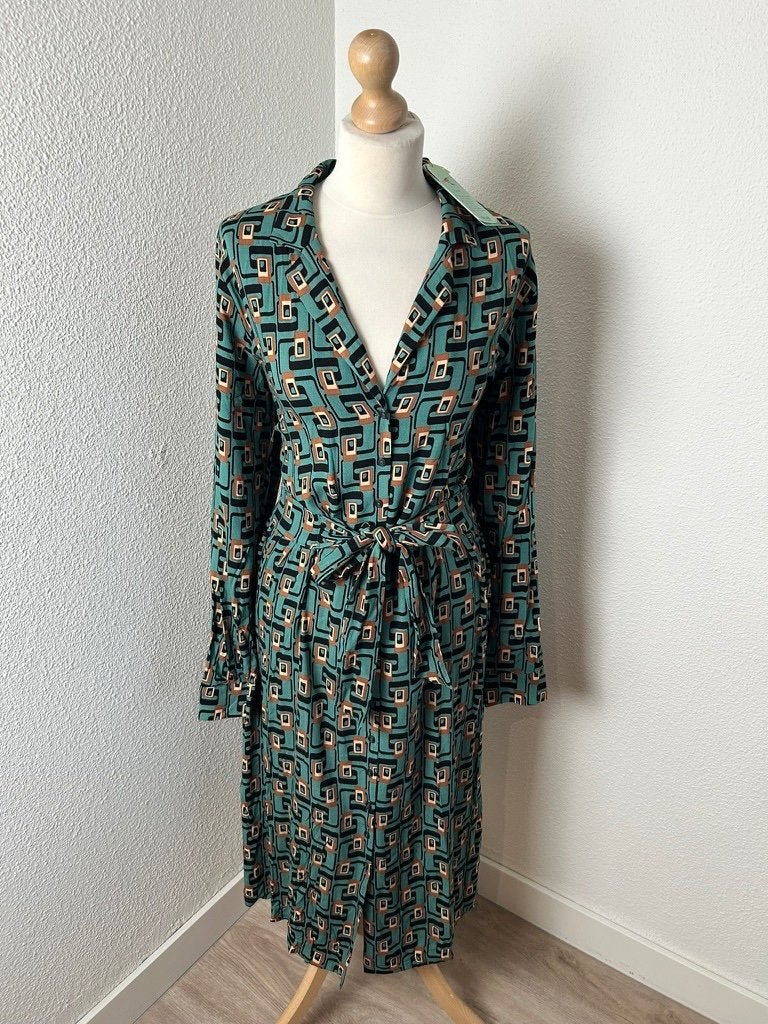 King Louie maat 40 NIEUW geblokte blouse jurk 2766