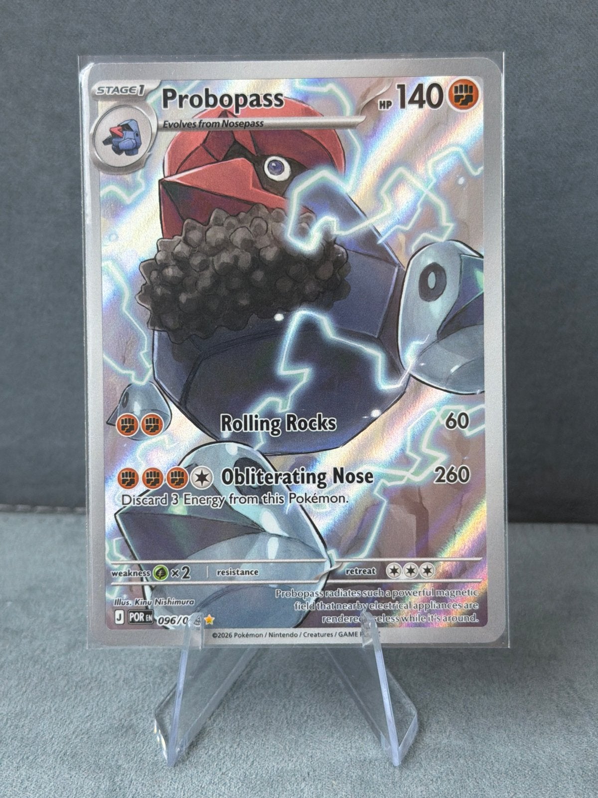 Probopass 096/091 Pokemon kaart - Full Art, Ophalen of Verzenden, Zo goed als nieuw, Losse kaart, Foil