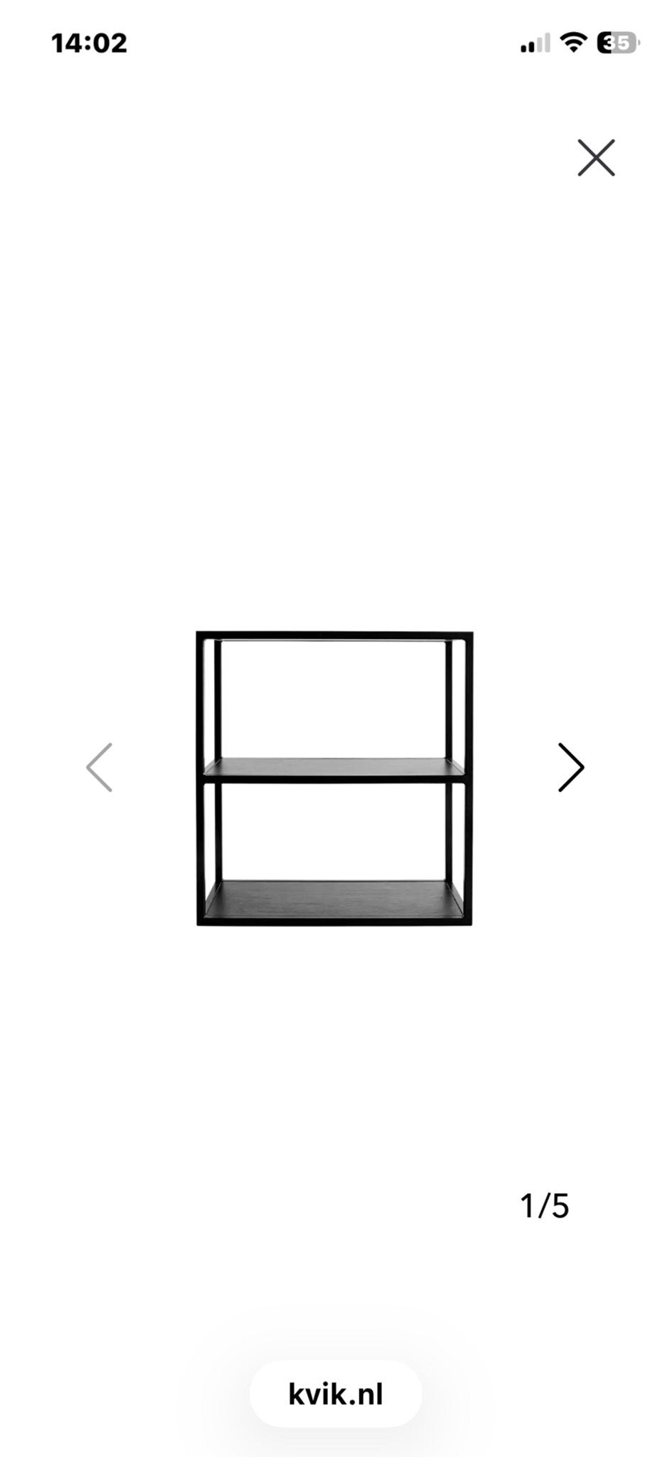 3x Kvik zwart wandrek / open kast met houten planken, Met plank(en), Gebruikt, Minder dan 150 cm, Minder dan 100 cm