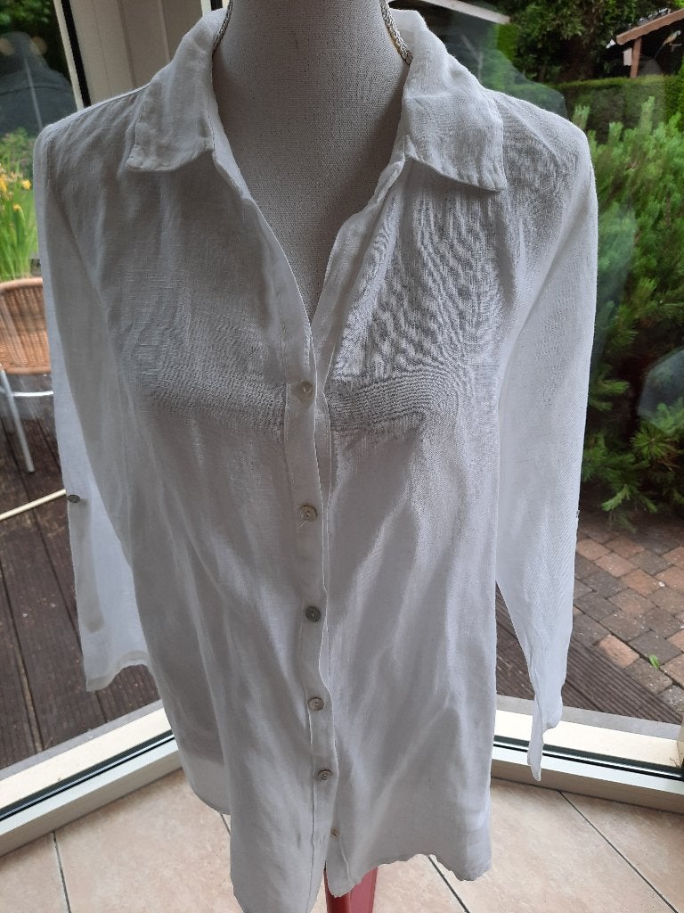 Toffe blouse PERLA NERA - M, Verzenden, Wit, Zo goed als nieuw, Maat 38/40 (M)