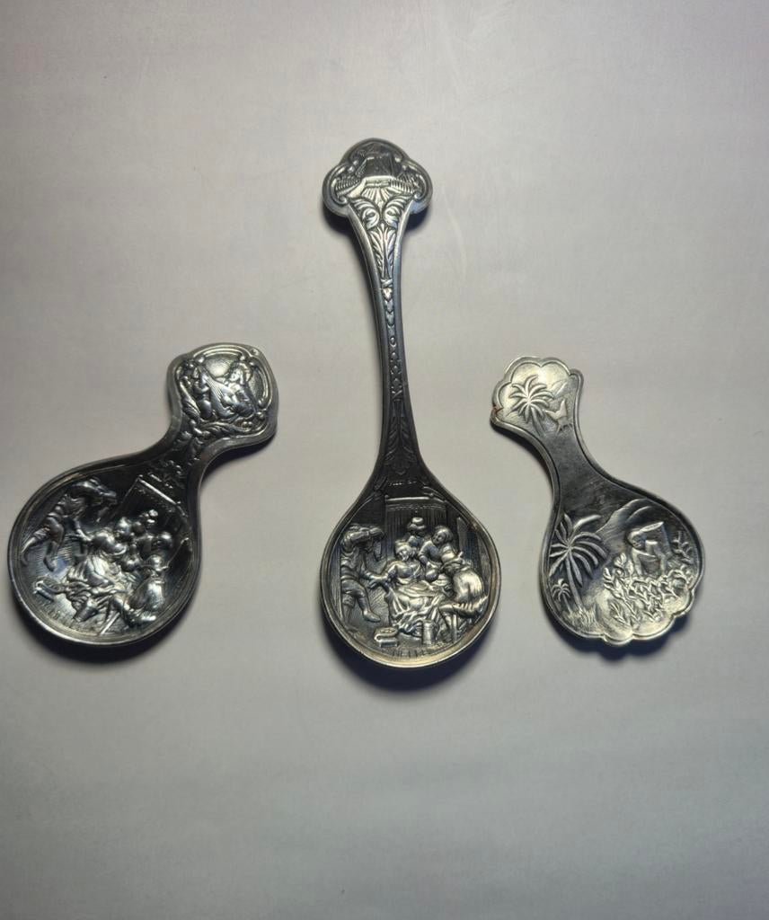 Set van 3 verzilverd lepels, van nelle / nieuwpoort, Ophalen of Verzenden