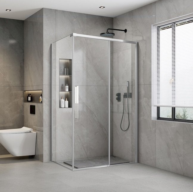 Revital Schuif-Douchewand + deur nis 140 cm, Ophalen, Nieuw, Glas, Douche