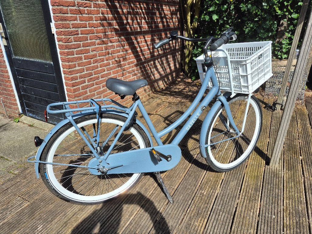 Gazelle transportfiets lichtblauw (maat 53; 3 versnellingen), Ophalen, Terugtraprem, Gebruikt, Versnellingen