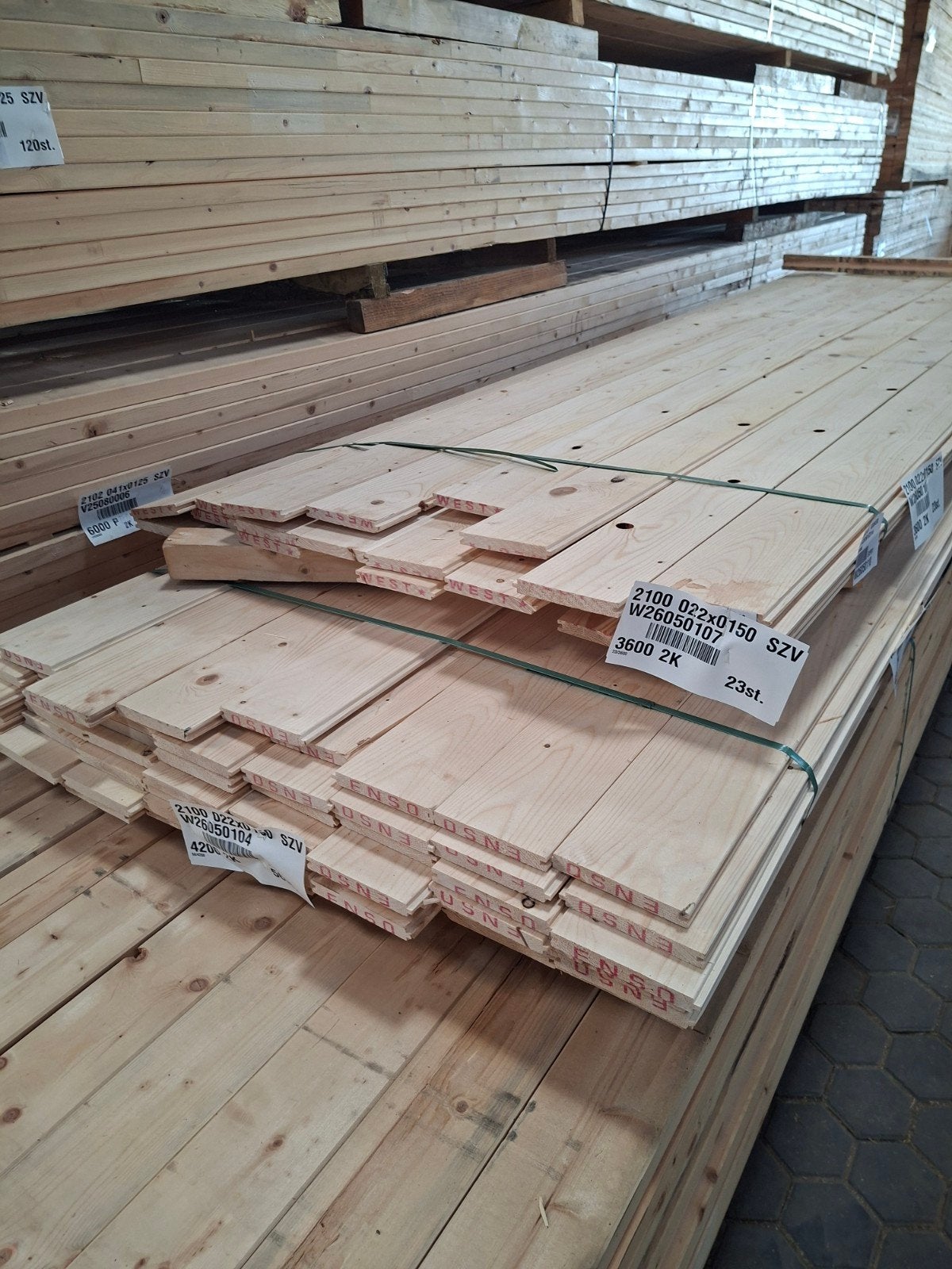 Partij vuren vloerplanken 22x150 - 318m, Doe-het-zelf en Verbouw, Hout en Planken, Gebruikt, Minder dan 25 mm, Ophalen of Verzenden