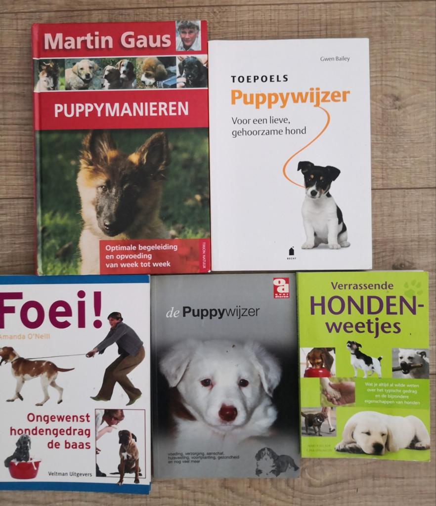 5 titels tbv pups/ opvoeden van honden, Boeken, Dieren en Huisdieren, Verzenden, Zo goed als nieuw, Honden