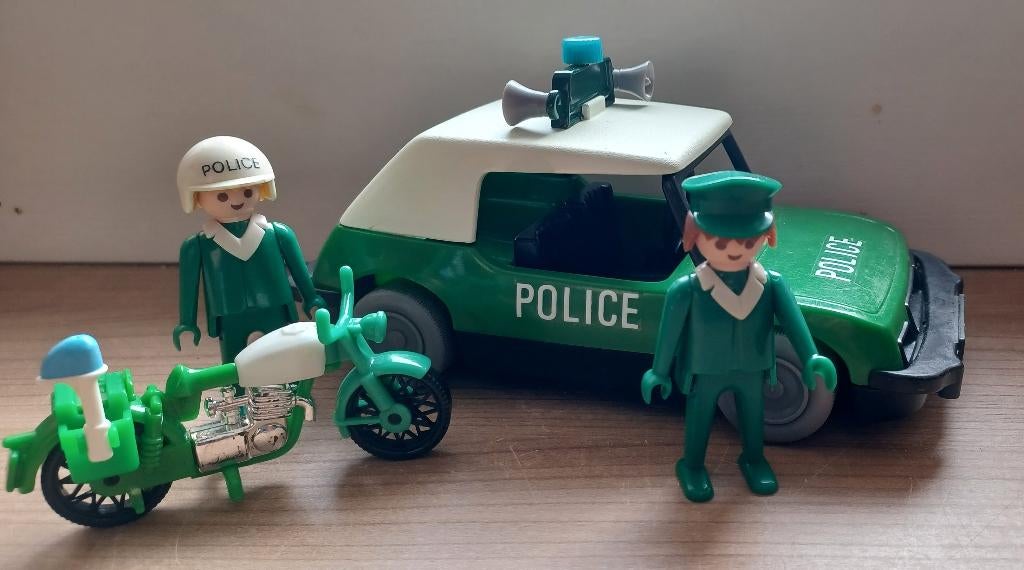 playmobil vintage politieauto met motoragent, Ophalen of Verzenden, Gebruikt, Los playmobil