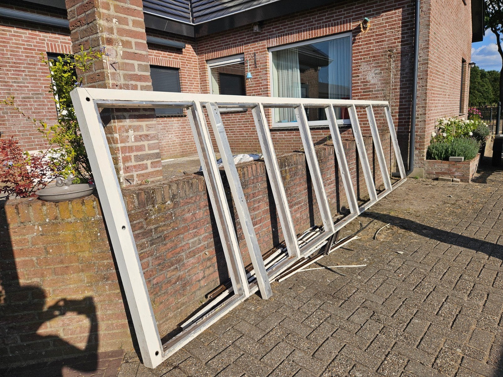 Groot aluminium raamkozijn, gebruikt, Ophalen of Verzenden, Gebruikt, 160 cm of meer, 120 tot 160 cm