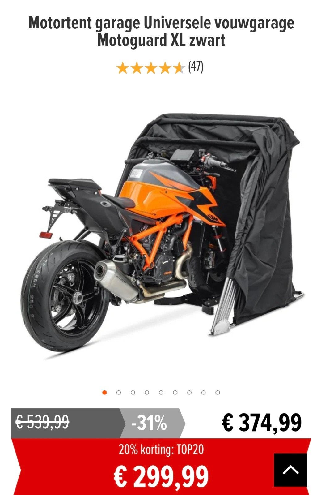 Motortent garage Universele vouwgarage Motoguard XL zwart, Ophalen of Verzenden, Nieuw