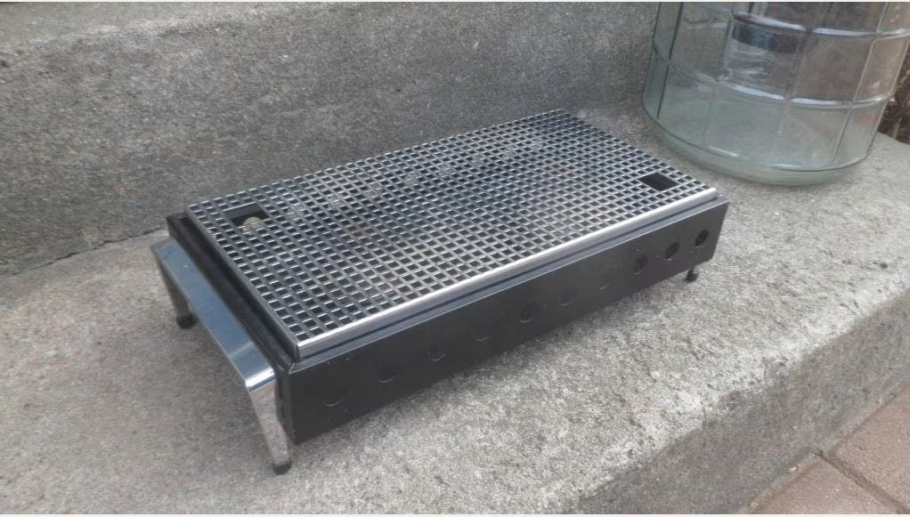 Vintage Brabantia rechaud, warmhoudplaat zwart metaal chroom, Ophalen of Verzenden