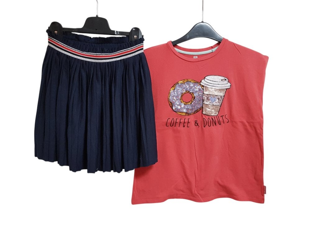 Gaaf rood WE FASHION donut shirt maat 158-164., Kinderen en Baby's, Kinderkleding | Maat 158, Zo goed als nieuw, Shirt of Longsleeve