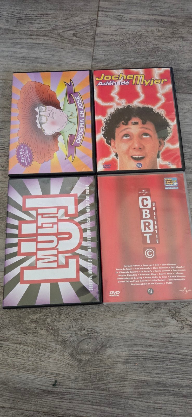 DVD Collectie: Jochem Myjer, Oboema en José, CBRT, Mu, Alle leeftijden, Ophalen of Verzenden, Zo goed als nieuw, Stand-up of Theatershow