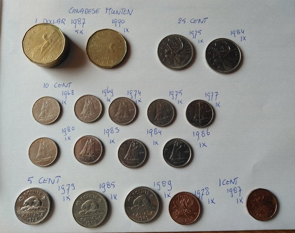 Munten Canada ( zie beschrijving ), Ophalen of Verzenden, Noord-Amerika, Losse munt
