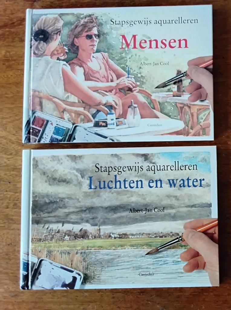 ALBERT JAN COOL STAPSGEWIJS AQUARELLEREN ( 2 BOEKEN), Ophalen of Verzenden, Gelezen, Overige onderwerpen