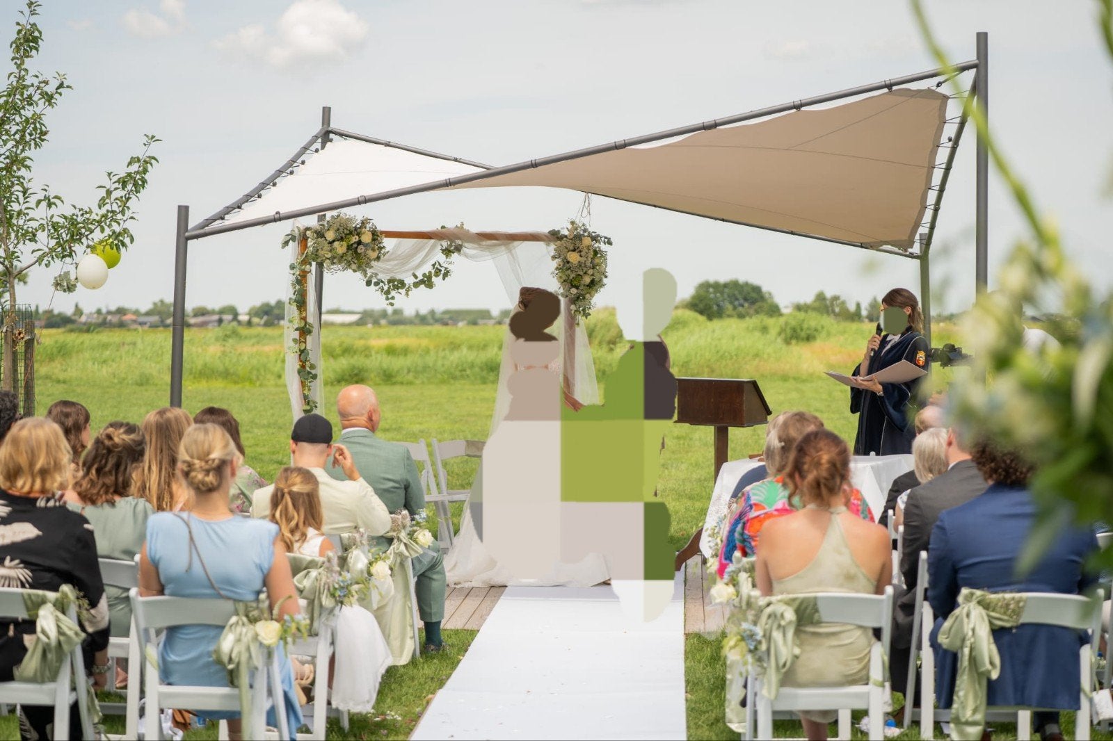 Houten inklapbare Backdrop bruiloft te huur!, Ophalen of Verzenden, Versiering, Geboorte of Huwelijk