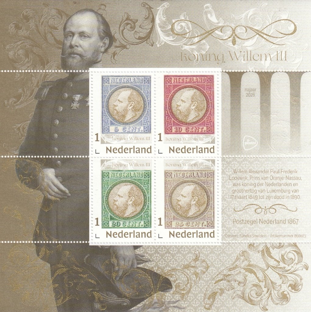 Nederland- 2026- Mapje Vel- Koning Willem III - Deel III- P, Ophalen of Verzenden, Na 1940, Postfris