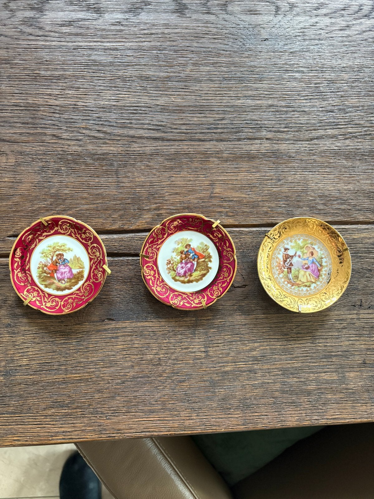 3 Limoges sierbordjes in nieuwstaat - 9cm, Antiek en Kunst, Antiek | Servies los, Ophalen