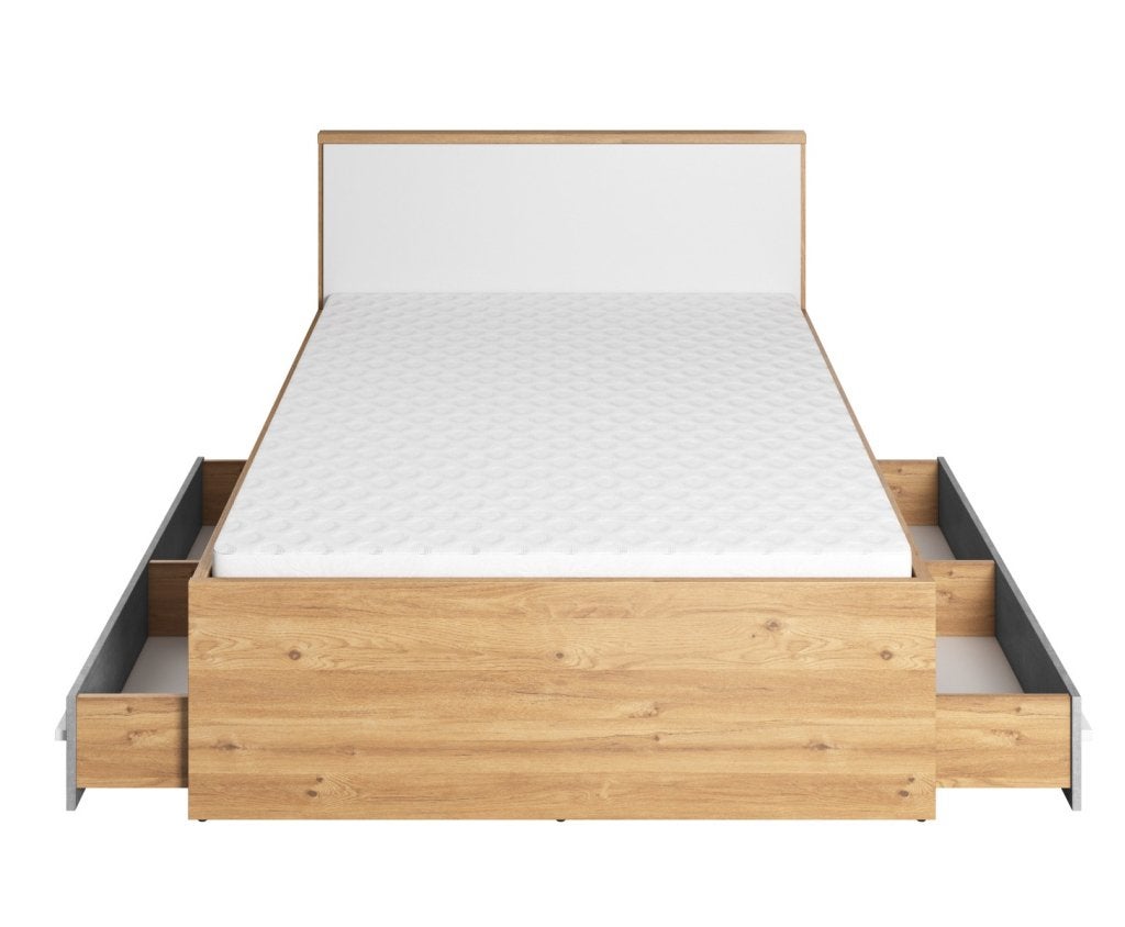 Plano twijfelaar - 120x200 - Lichteiken/wit/betongrijs, Niet ingevuld, Niet ingevuld, Niet ingevuld