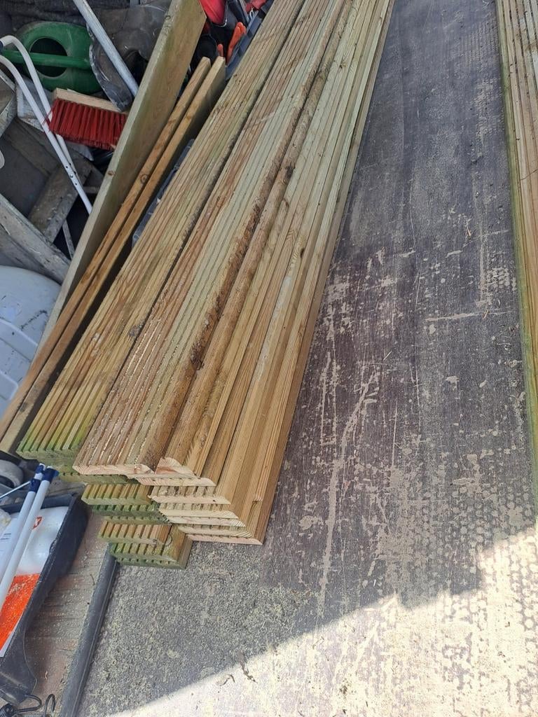 Geïmpregneerde vuren vlonderplanken 14x2.8x250cm, Tuin en Terras, Terrasdelen en Vlonders, Ophalen, Nieuw, Hout