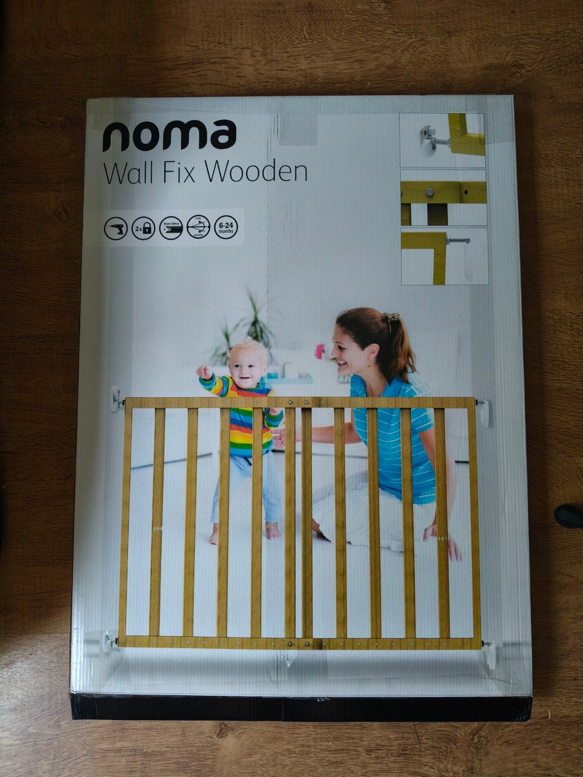 Noma Wall Fix Wooden Veiligheidshekje Hout, Ophalen, Nieuw, 115 cm of meer, Schroefhekje