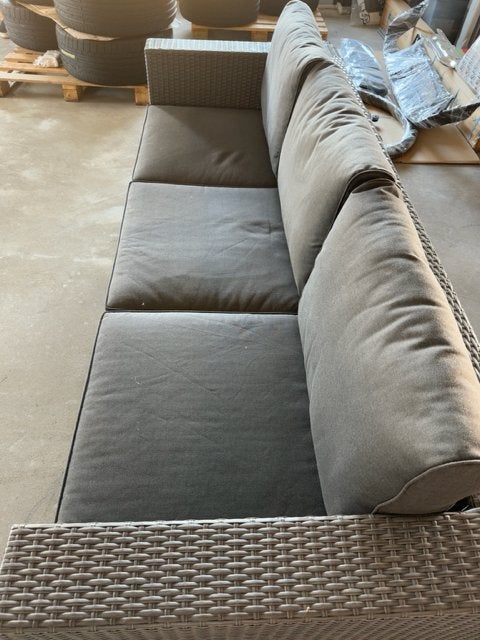 Forza Wicker 3-zits loungebank antraciet, Tuin en Terras, Tuinbanken, Ophalen, Zo goed als nieuw, Wicker