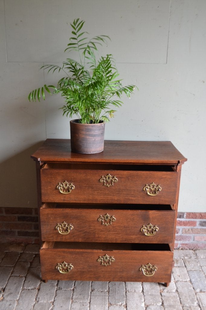 Prachtige strakke antieke eiken houten ladekast, dressoir., Ophalen of Verzenden