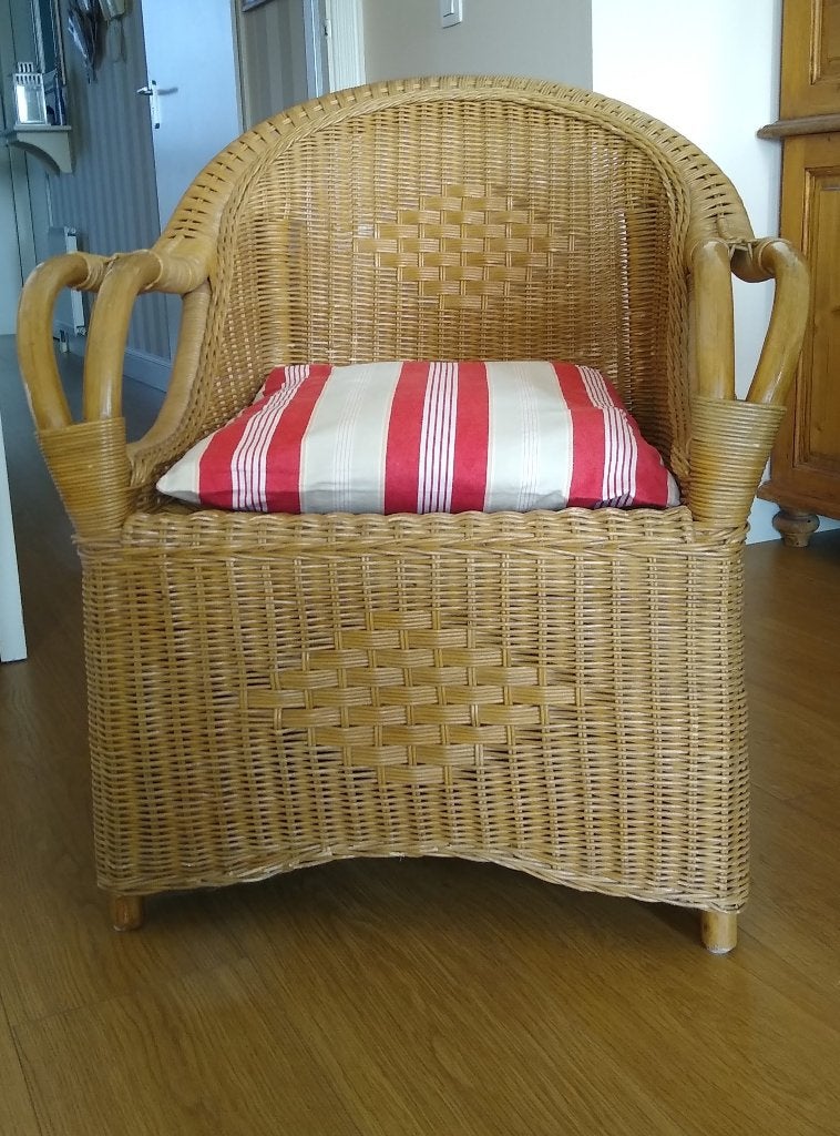 rotan stoel, Ophalen, Gebruikt, Bruin, Riet of Rotan