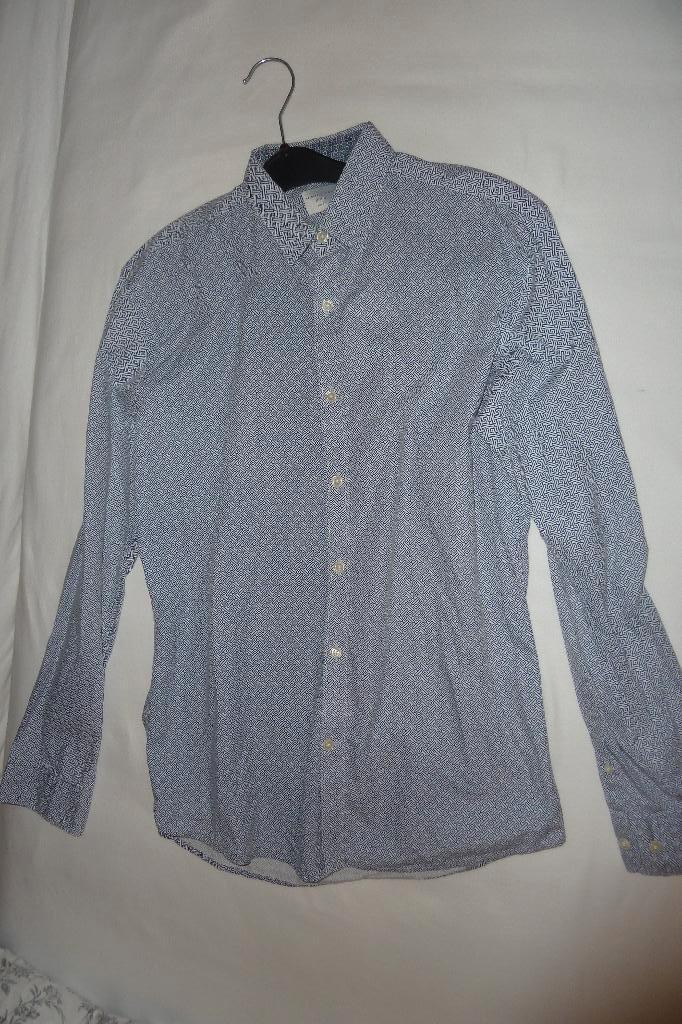 Overhemd grijs/blauw/wit Selected Homme maat S(38) slim fit, Blauw, Halswijdte 38 (S) of kleiner, Ophalen of Verzenden, Zo goed als nieuw
