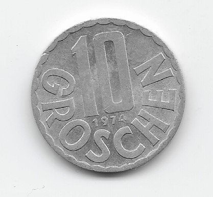 Oostenrijk 10 groschen 1974 KM# 2878, Verzenden, Oostenrijk, Losse munt