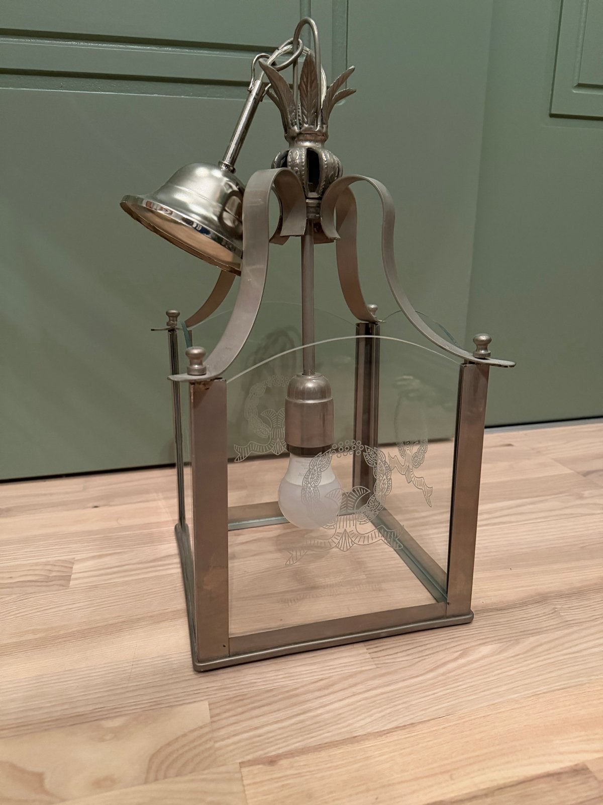 35€ Lantaarn hanglamp Den Hartog Verlichting, Ophalen, Gebruikt, Glas, E27 (groot)