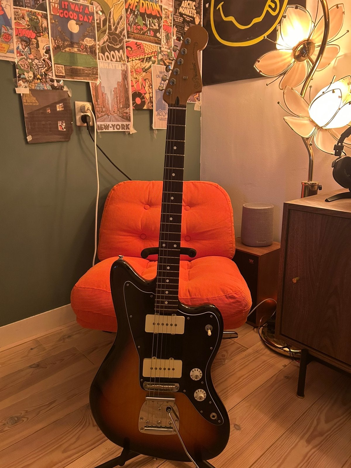 Fender Player II Jazzmaster (2024) – Buzzstop + accessoires, Ophalen of Verzenden, Zo goed als nieuw, Solid body, Fender