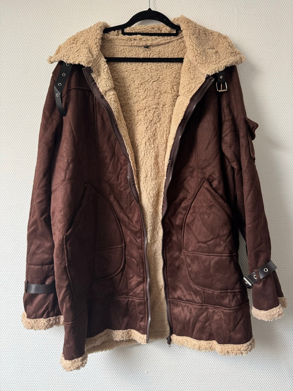 Nieuw bruine heren jas met teddy voering maat 3XL, Verzenden, Nieuw, Maat 46/48 (XL) of groter, Bruin
