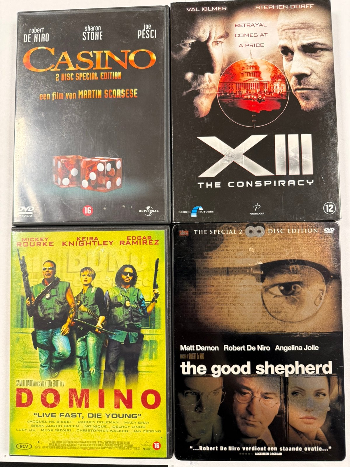8st actie DVD’s oa Blood Diamond, Munich, Casino NL-DVD's, Vanaf 16 jaar, Nederlands, Actiethriller, Ophalen of Verzenden