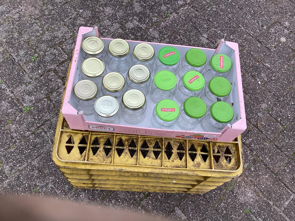Glazen potjes voor groenten en jam - diverse maten, Ophalen, Voorraadpot, Meerkleurig, Glas