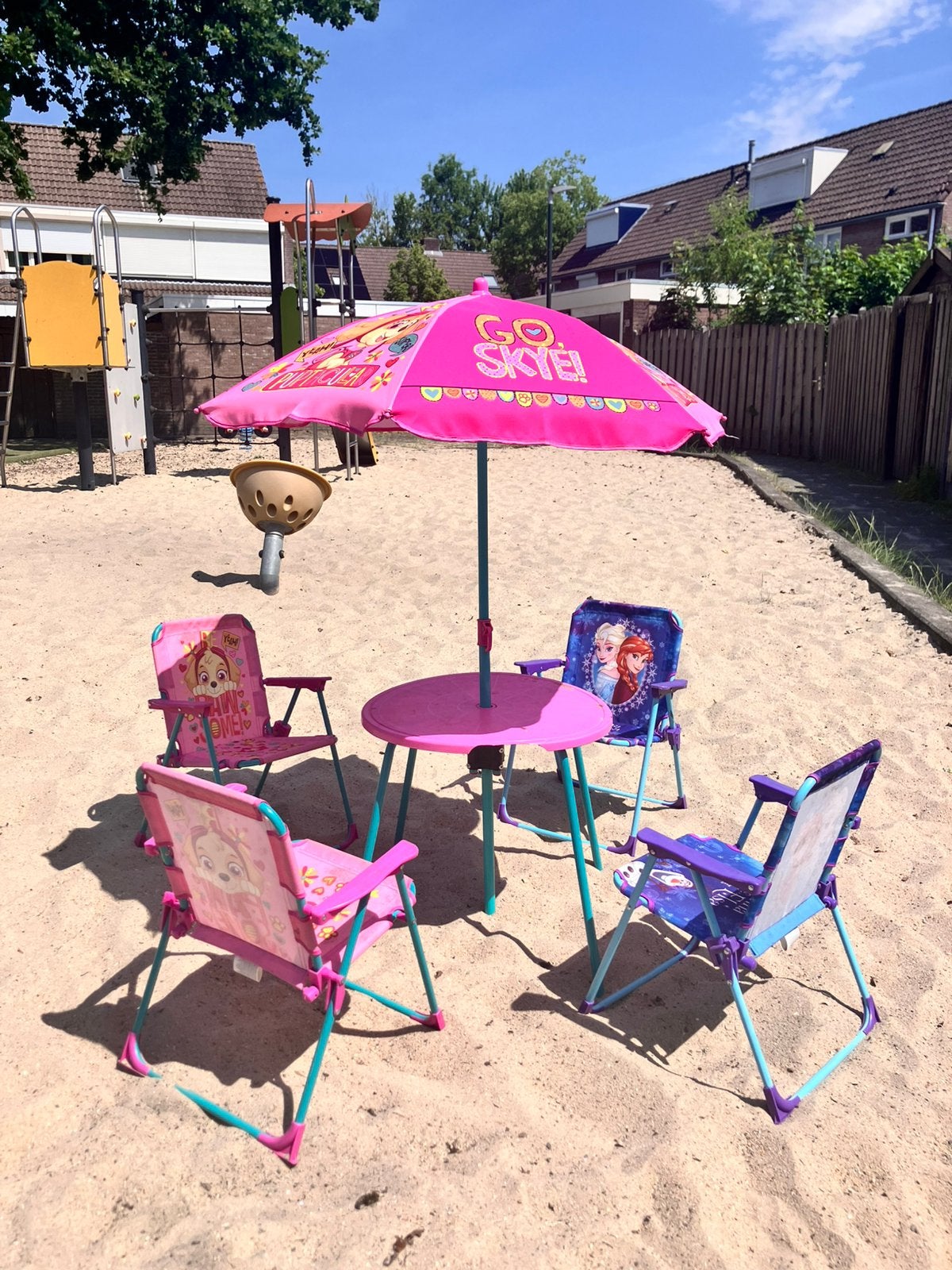 Tuin setje kinderen paw patrol frozen, Ophalen of Verzenden, Zo goed als nieuw, Minder dan 1 meter, Parasolvoet