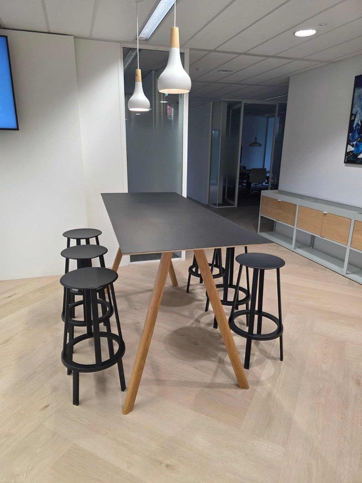 Hay Deens Design Moderne hoge tafel 200cm, Huis en Inrichting, Tafels | Eettafels, Modern, Scandinavisch, 50 tot 100 cm, Zo goed als nieuw