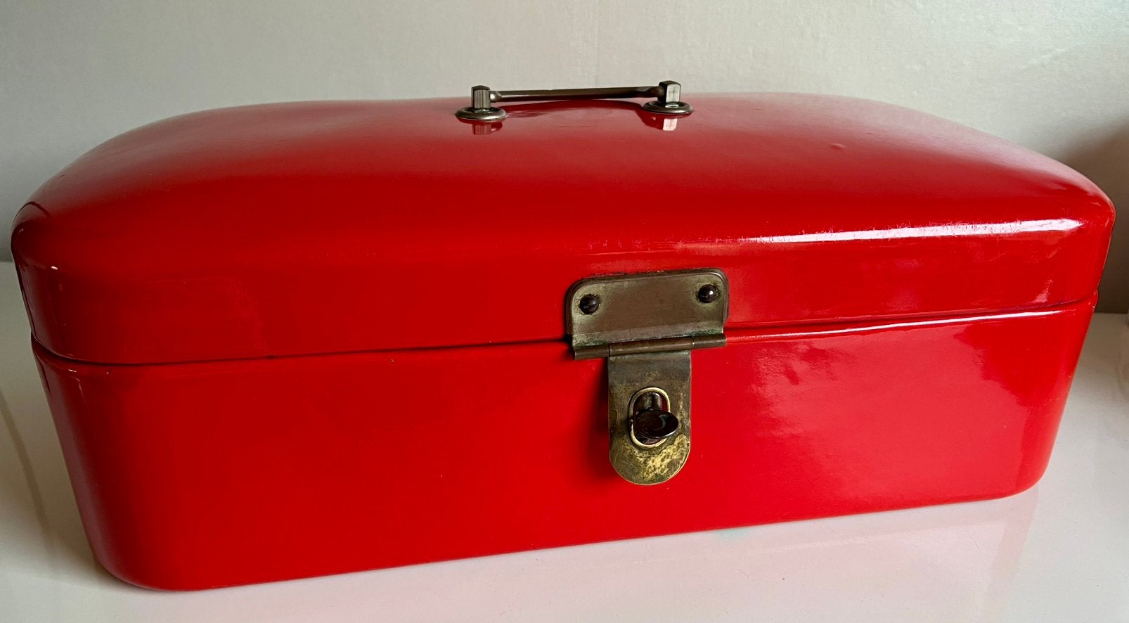 Vintage Brabantia Groot Emaille Broodtrommel Felrood 70’s, Ophalen of Verzenden