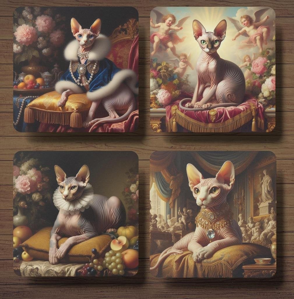 Sphynx Barok onderzetters met houder, Verzenden, Nieuw