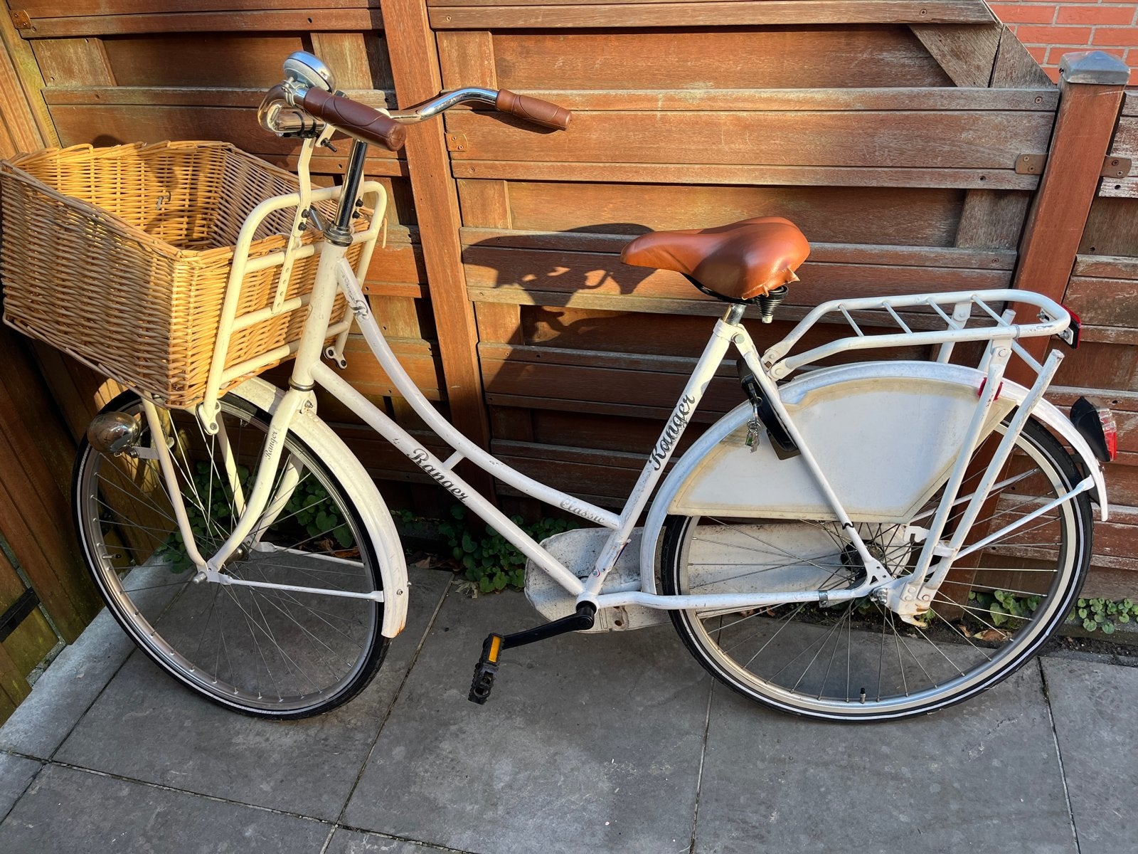 Ranger Classic Damesfiets met Mand - Wit, Terugtraprem, Ophalen, Overige merken, 53 tot 56 cm