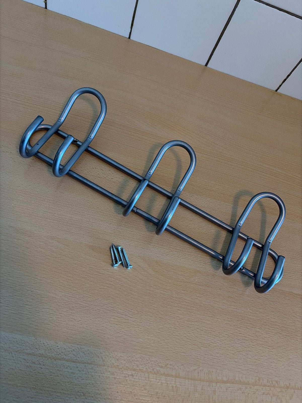 Metalen wandkapstok met 6 haken, Gebruikt, Minder dan 100 cm, Metaal, Ophalen