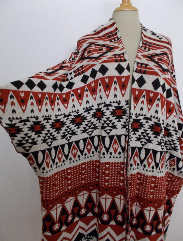 Festival/Peru/Inca 100% katoenen poncho/vest! L/XL/XXL, Verzenden, Zo goed als nieuw, Maat 42/44 (L), Overige kleuren