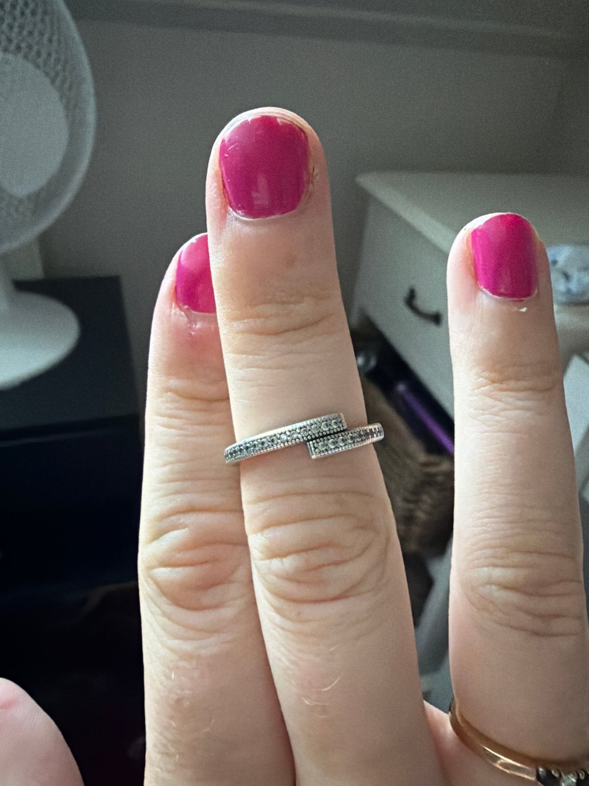Mooie zilveren Pandora ring met steentjes maat 54, Sieraden, Tassen en Uiterlijk, Ringen, Met kristal, Ophalen of Verzenden, Zo goed als nieuw