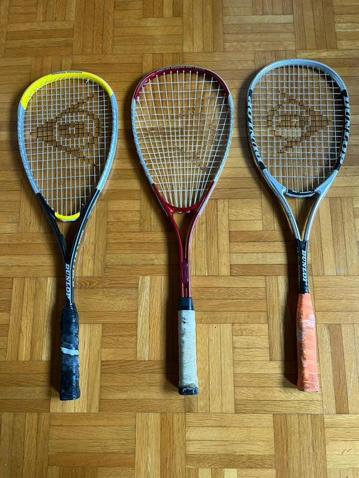 Sqashrackets Dunlop (3x), Ophalen of Verzenden, Gebruikt