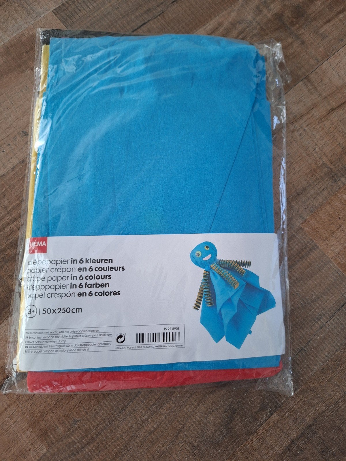 Crêpepapier in 6 kleuren - HEMA knutselmateriaal, Ophalen of Verzenden, Nieuw