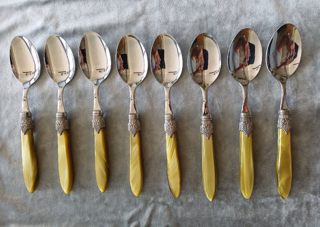 8 x EME Napoleon Bestek / 8 Lepels voor € 25, Ophalen, Zo goed als nieuw, Rvs of Chroom